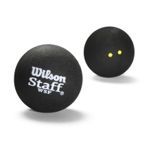 Wilson Squashball Staff (2 gelbe Punkt, Speed sehr langsam) schwarz - Blister 2 Bälle